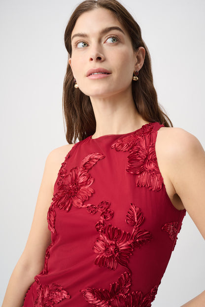 Joseph Ribkoff Embroidered Sleeveless Top Deep Cherry