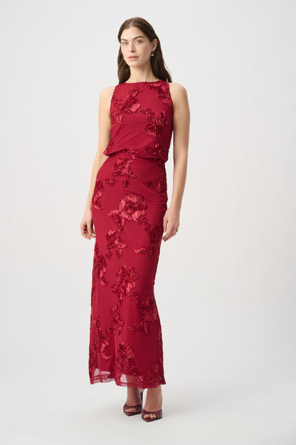 Joseph Ribkoff Embellished Maxi Skirt Deep Cherry