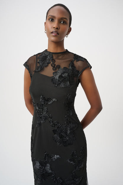 Joseph Ribkoff Embellished Trumpet Dress Black