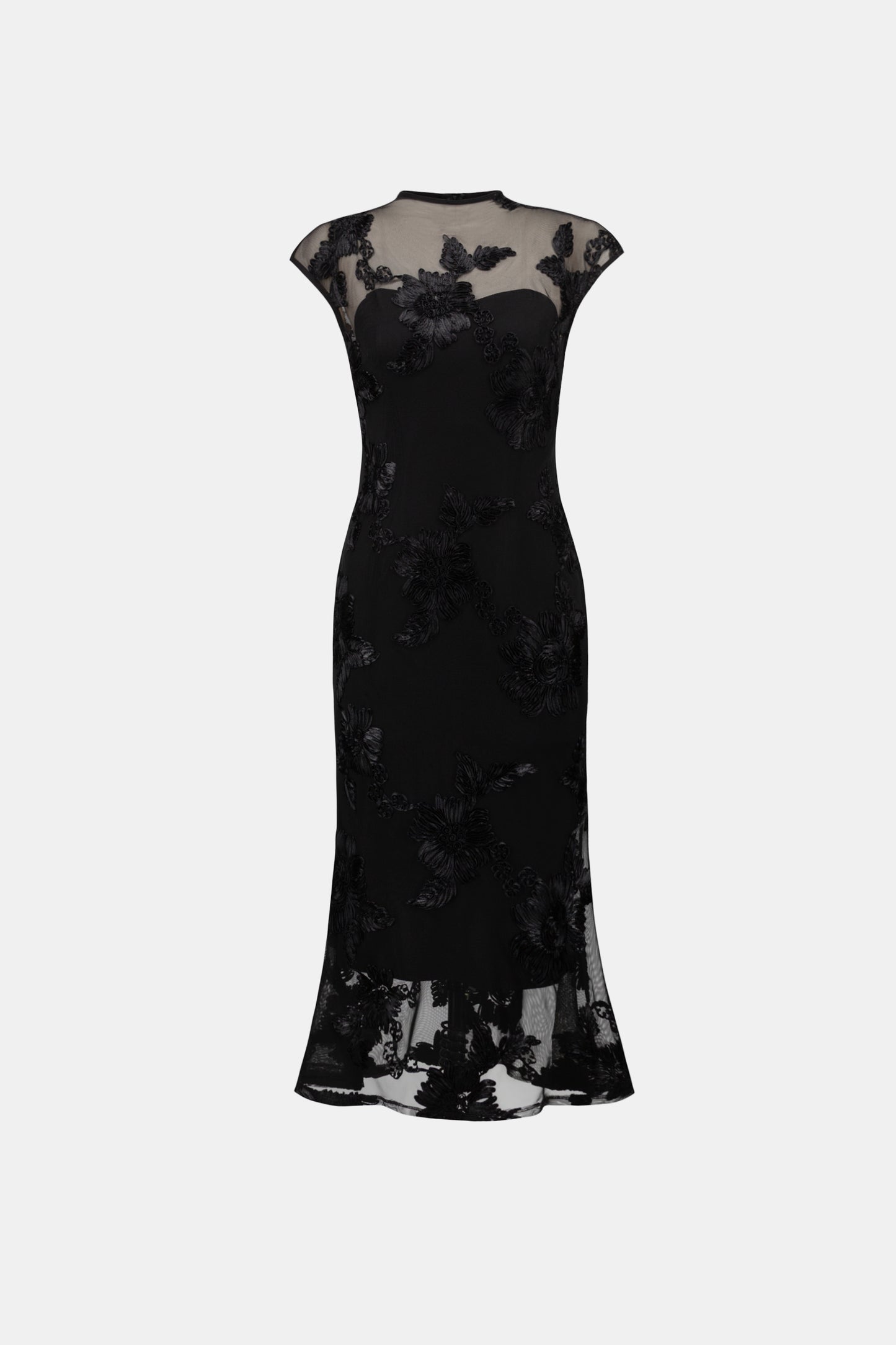 Joseph Ribkoff Embellished Trumpet Dress Black
