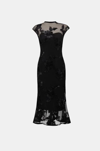 Joseph Ribkoff Embellished Trumpet Dress Black