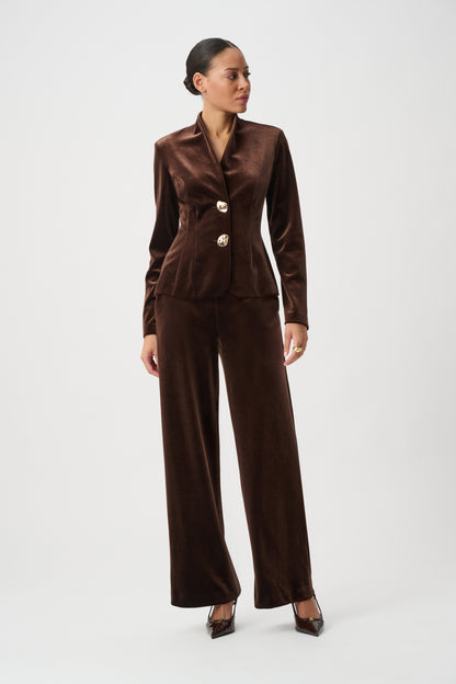 Joseph Ribkoff Velvet Fitted Blazer Mahogany