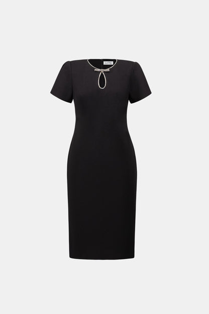 Joseph Ribkoff Embellished Bow Neckline Dress Black