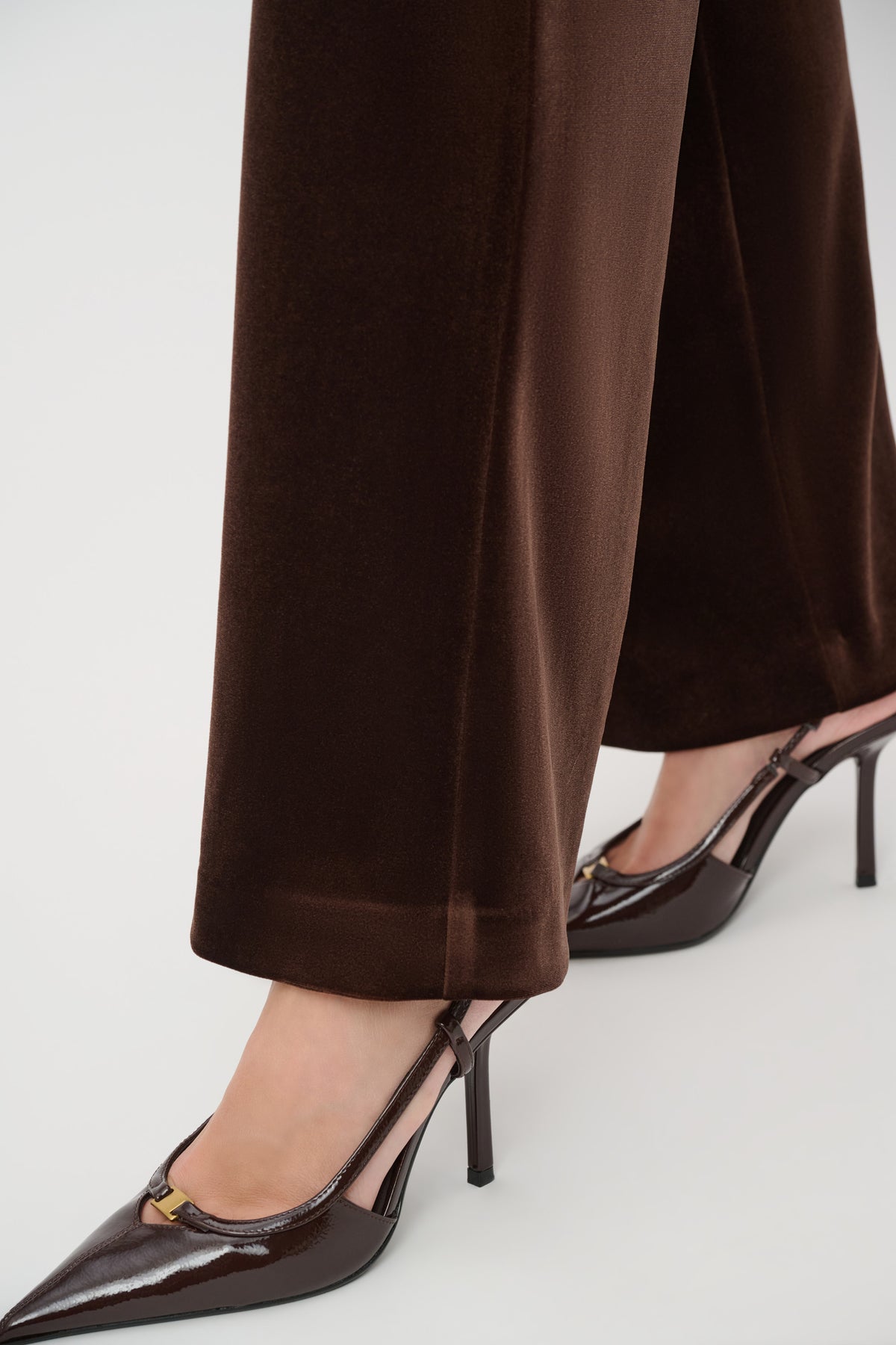 Joseph Ribkoff  Velvet Wide-Leg Trousers Mahogany
