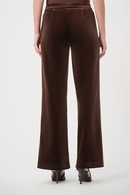 Joseph Ribkoff  Velvet Wide-Leg Trousers Mahogany