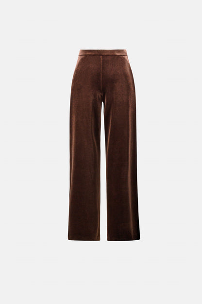 Joseph Ribkoff  Velvet Wide-Leg Trousers Mahogany