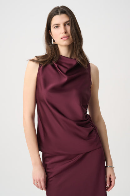 Joseph Ribkoff Satin Sleeveless Top Elderberry