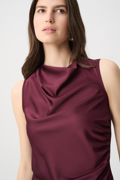 Joseph Ribkoff Satin Sleeveless Top Elderberry