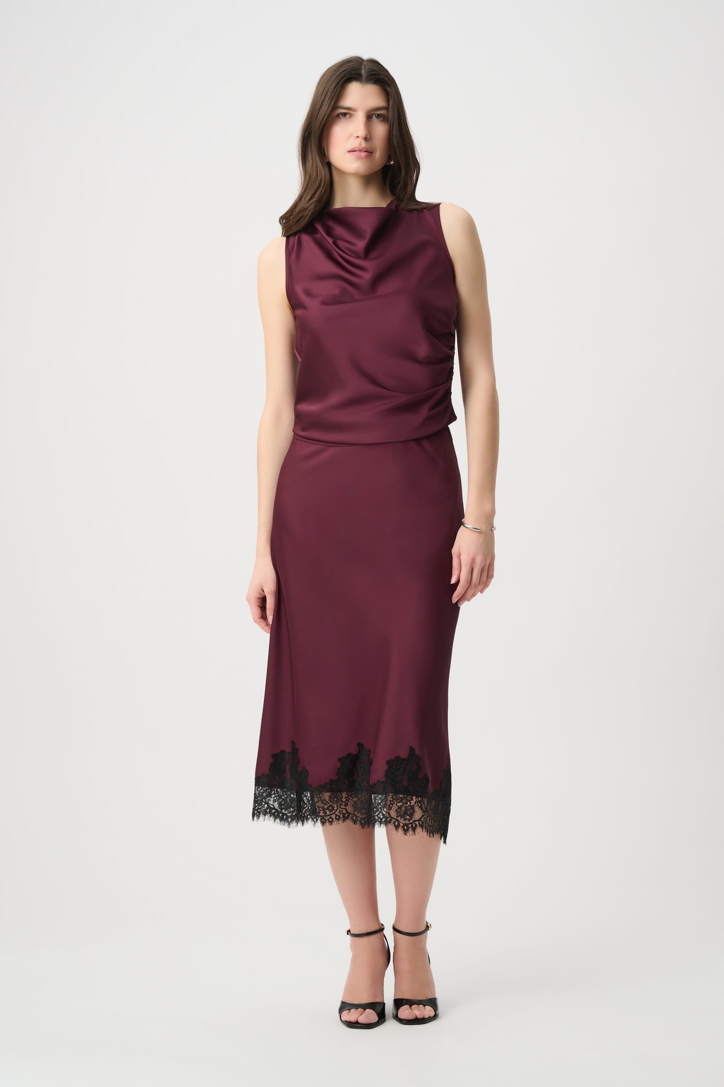 Joseph Ribkoff Satin Sleeveless Top Elderberry