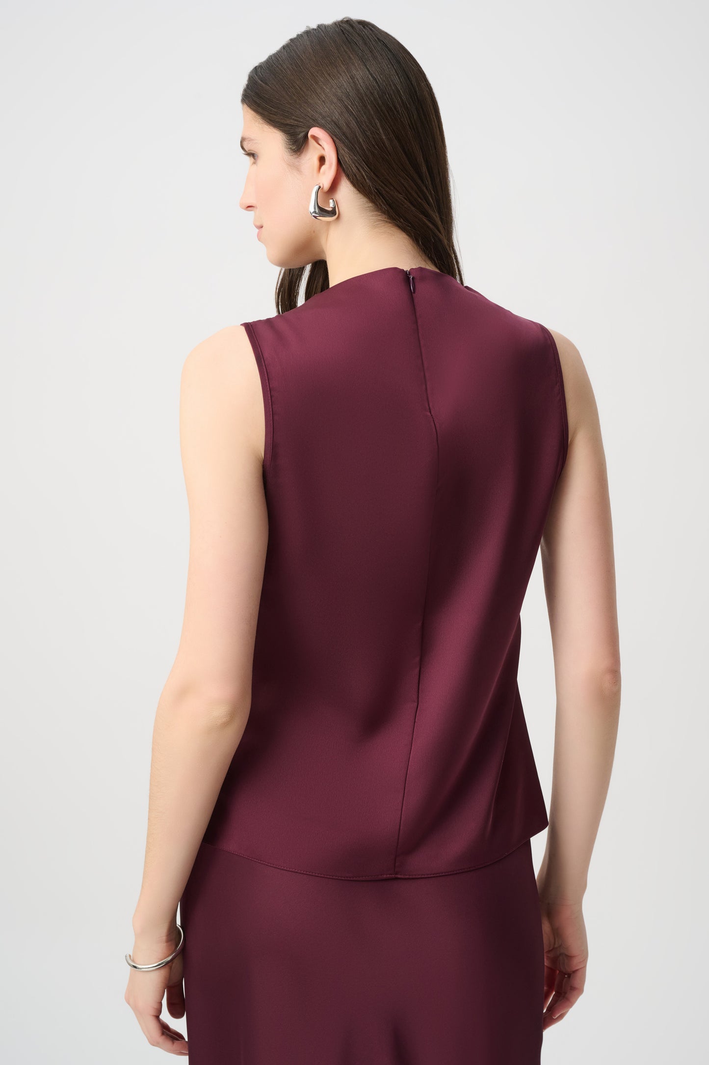 Joseph Ribkoff Satin Sleeveless Top Elderberry