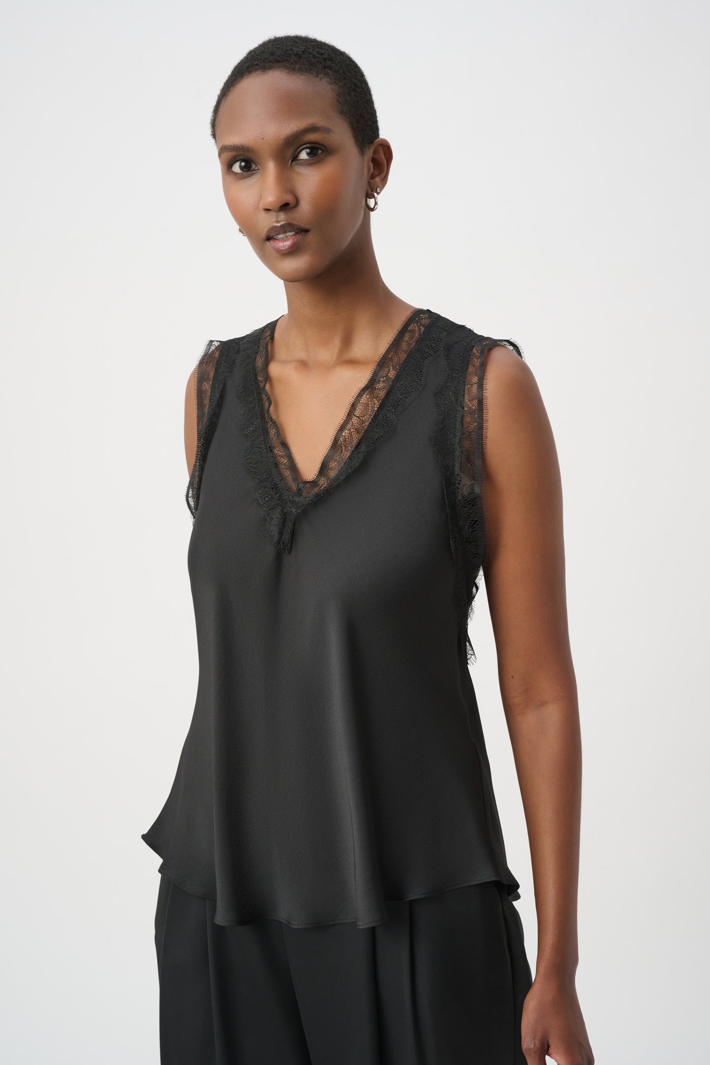Joseph Ribkoff Satin Sleeveless Top Black
