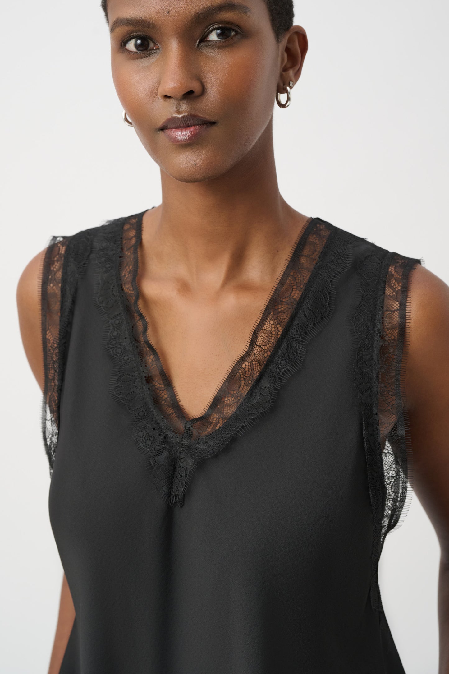 Joseph Ribkoff Satin Sleeveless Top Black