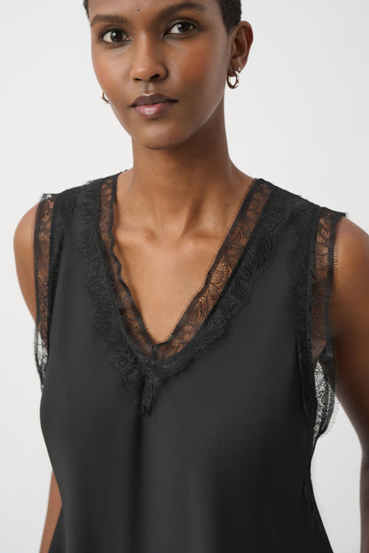 Joseph Ribkoff Satin Sleeveless Top Black