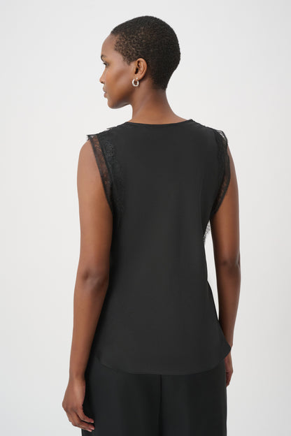 Joseph Ribkoff Satin Sleeveless Top Black