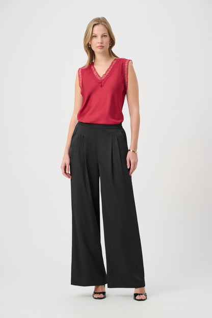 Joseph Ribkoff Satin Sleeveless Top Deep Cherry