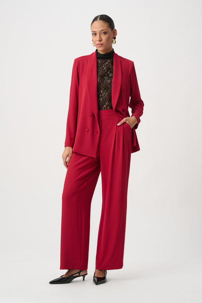 Joseph Ribkoff Front-Pleated Trousers Deep Cherry