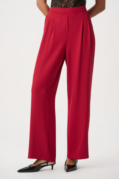 Joseph Ribkoff Front-Pleated Trousers Deep Cherry
