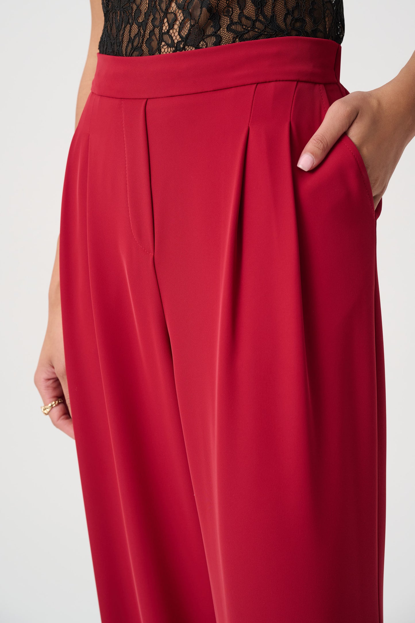 Joseph Ribkoff Front-Pleated Trousers Deep Cherry