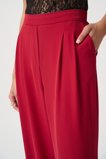Joseph Ribkoff Front-Pleated Trousers Deep Cherry