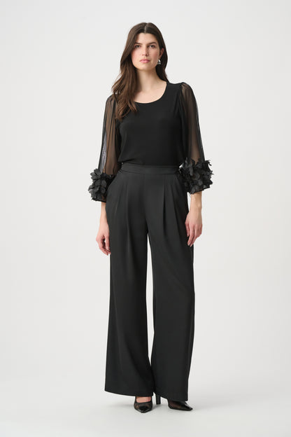 Joseph Ribkoff Embellished Bell Sleeve Top Black