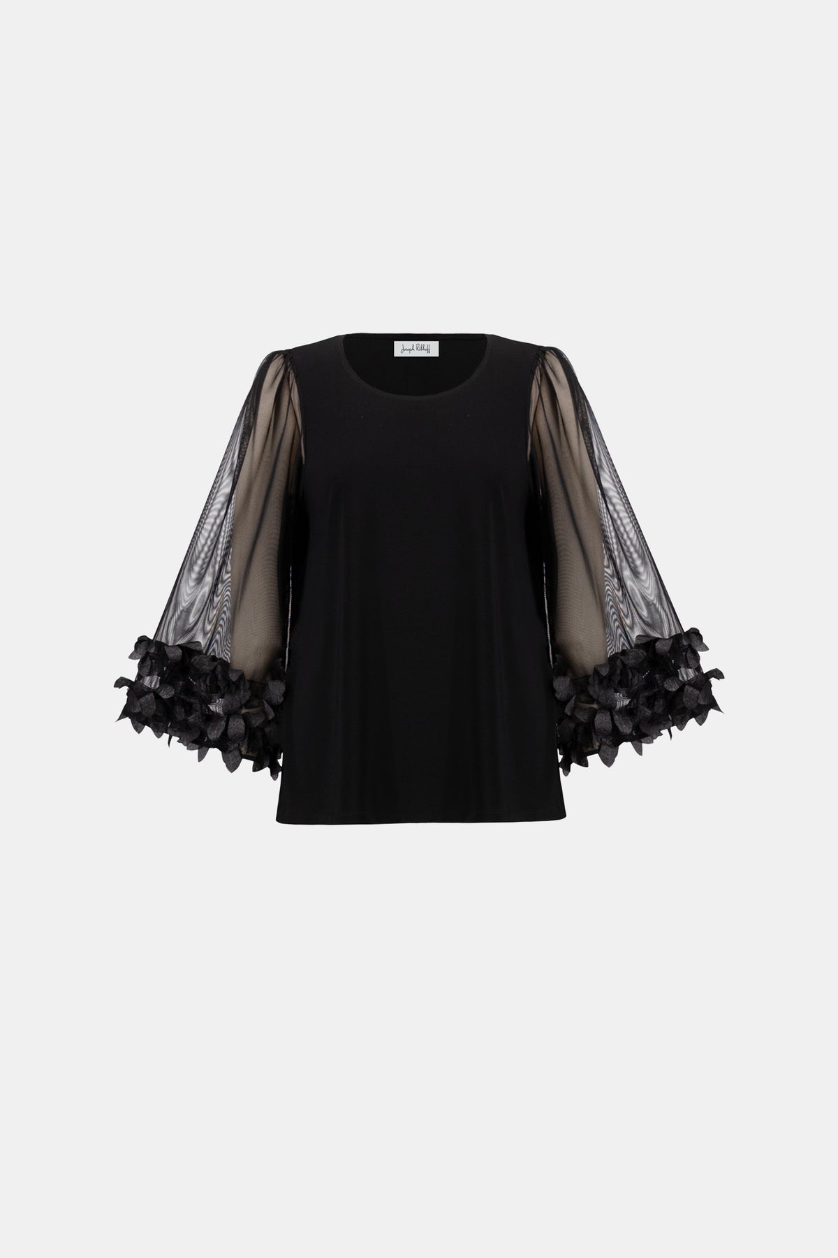 Joseph Ribkoff Embellished Bell Sleeve Top Black