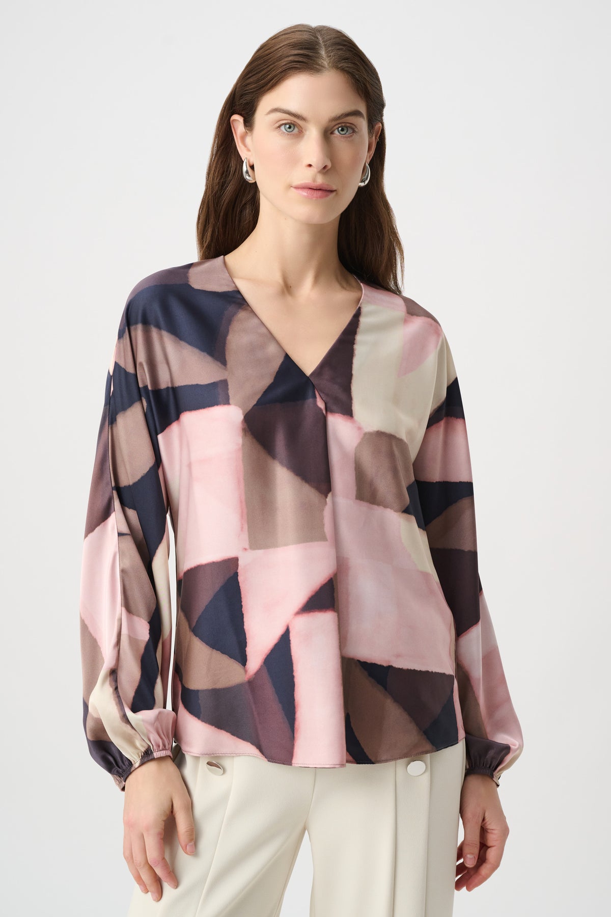 Joseph Ribkoff Geometric Print Top Black/Multi
