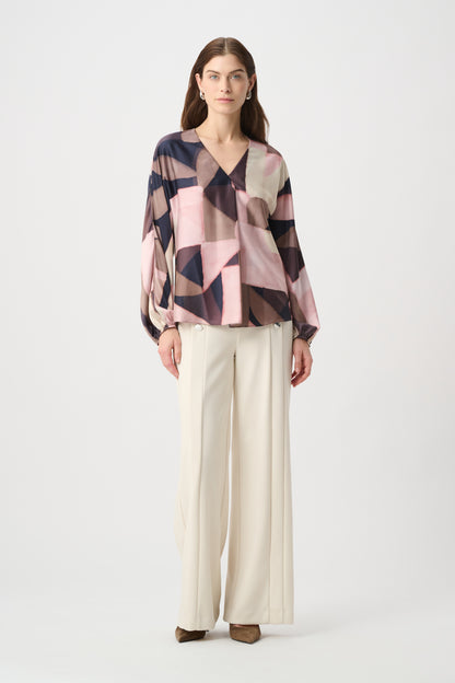 Joseph Ribkoff Geometric Print Top Black/Multi