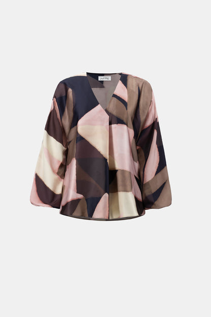 Joseph Ribkoff Geometric Print Top Black/Multi