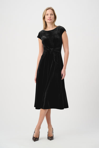 Joseph Ribkoff Velvet Belted Dress Mahogany