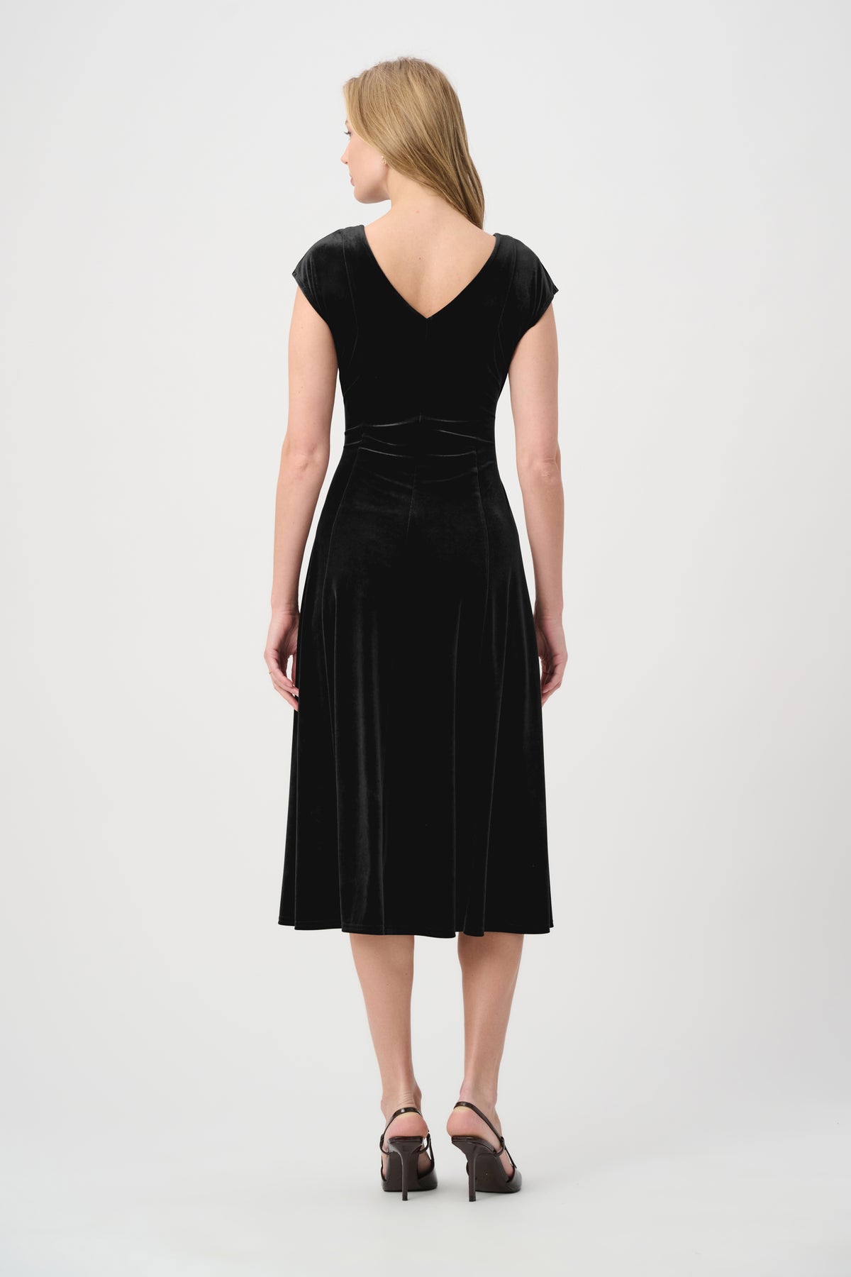 Joseph Ribkoff Velvet Belted Dress Mahogany