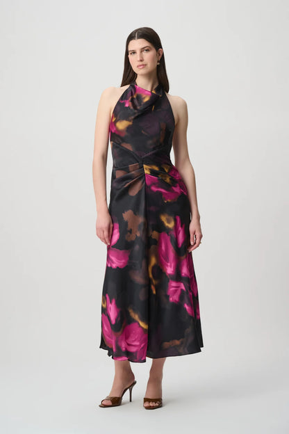 Joseph Ribkoff Halterneck Dress Black/Multi
