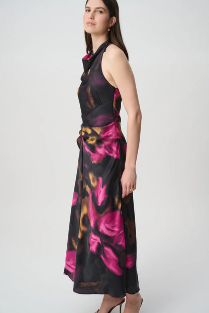 Joseph Ribkoff Halterneck Dress Black/Multi