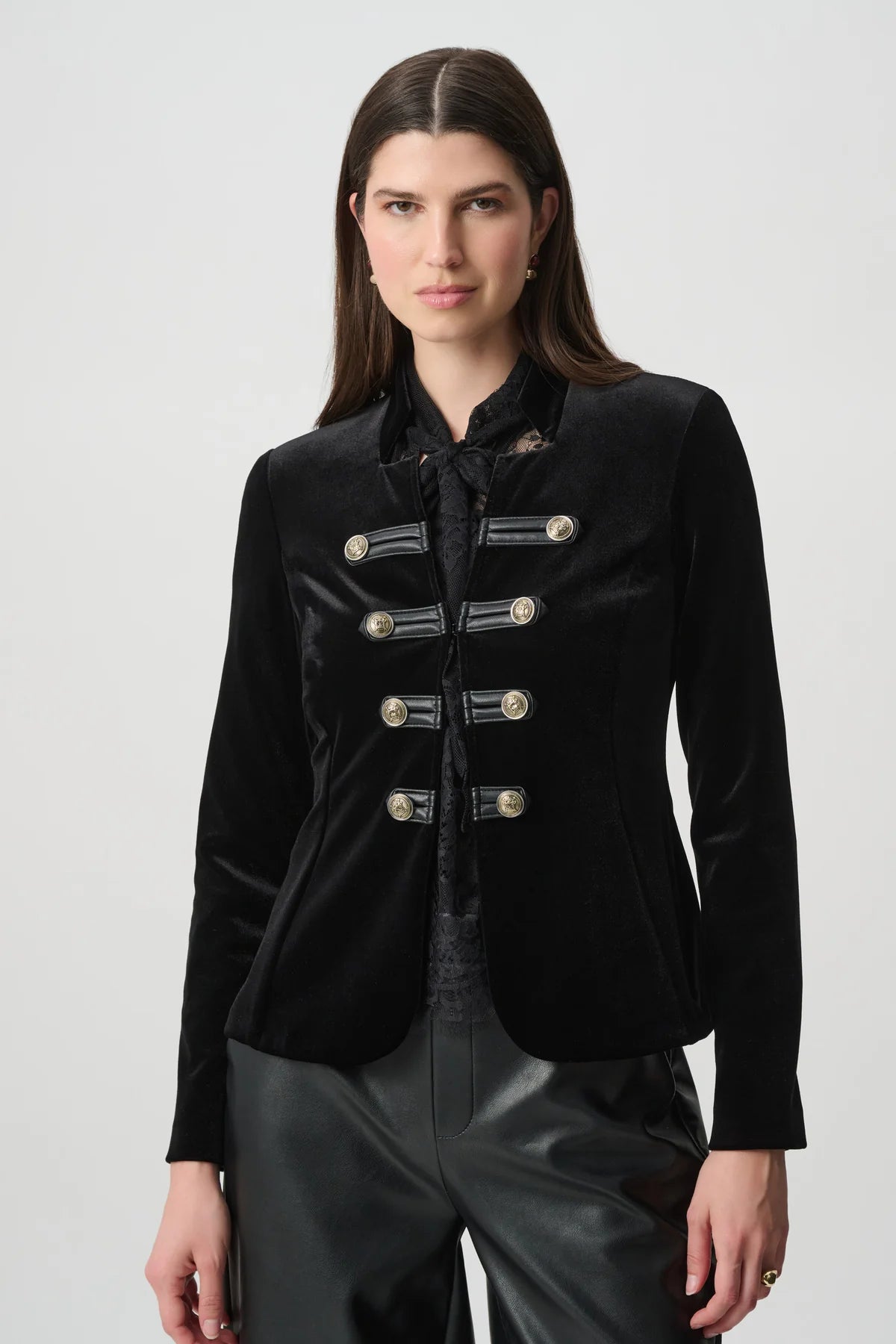 Joseph Ribkoff Velvet Fitted Blazer Black