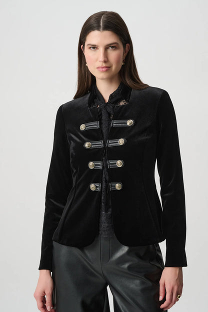 Joseph Ribkoff Velvet Fitted Blazer Black