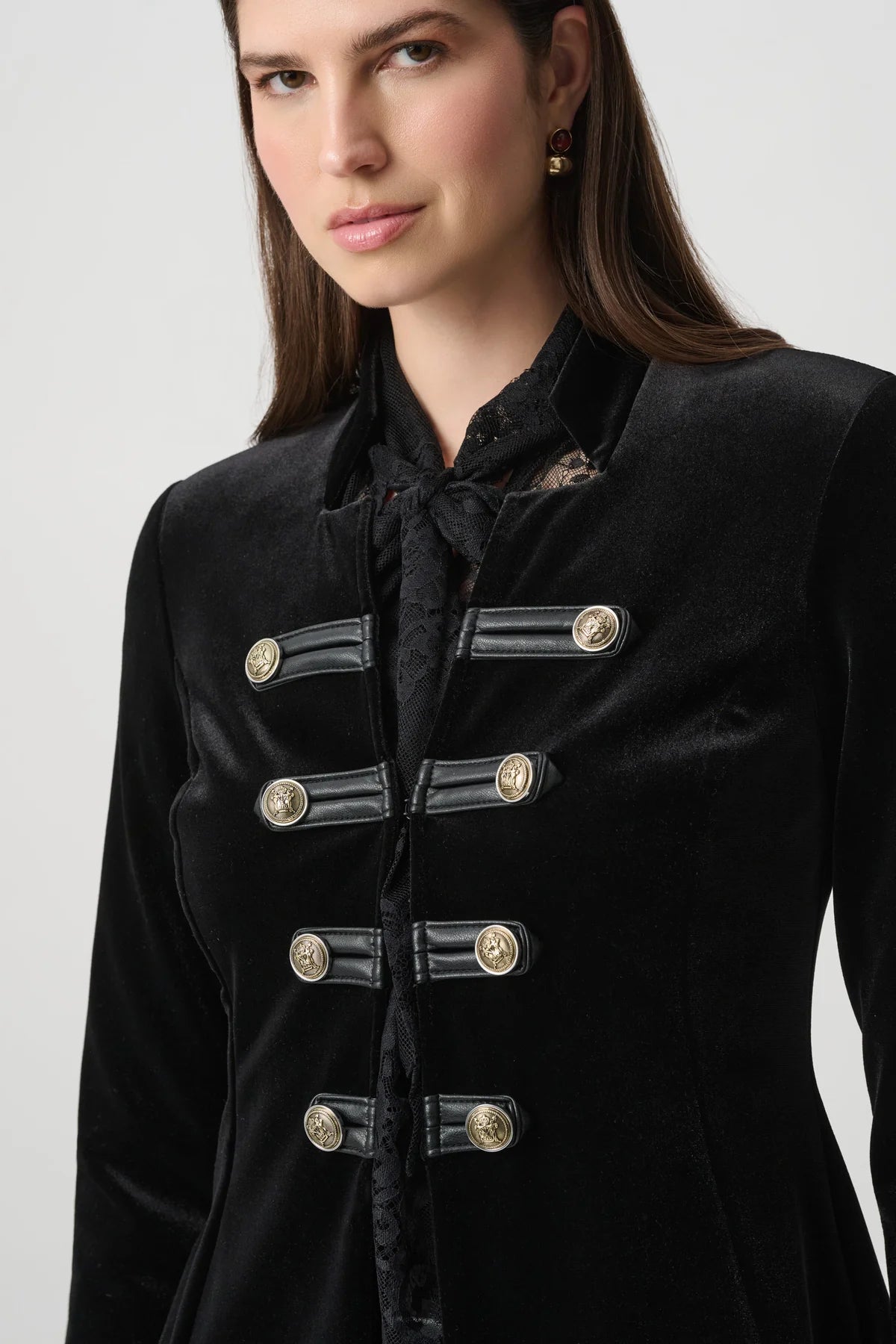 Joseph Ribkoff Velvet Fitted Blazer Black
