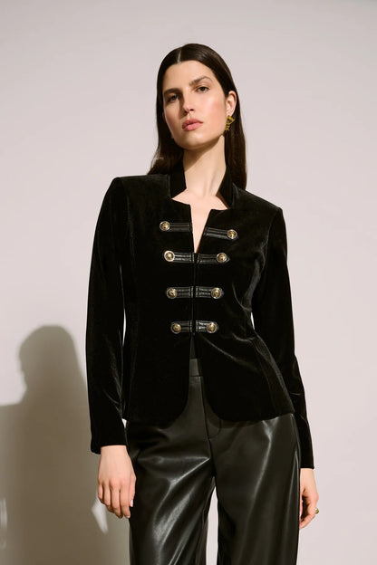 Joseph Ribkoff Velvet Fitted Blazer Black