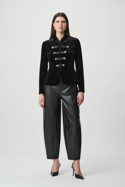 Joseph Ribkoff Velvet Fitted Blazer Black
