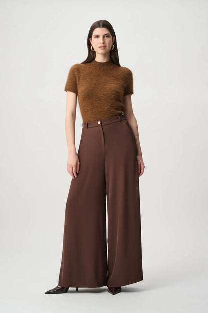 Joseph Ribkoff High-Rise Wide Leg Trousers Mahogany