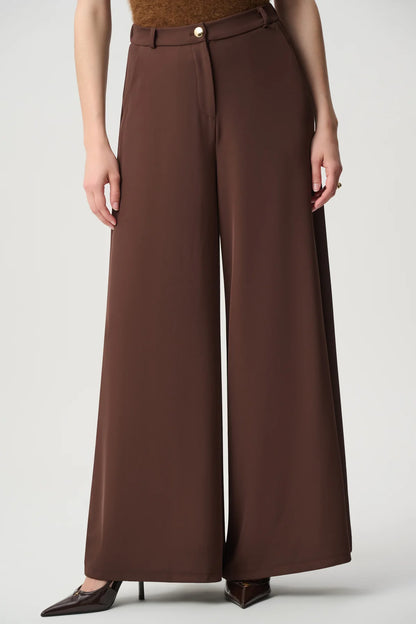 Joseph Ribkoff High-Rise Wide Leg Trousers Mahogany