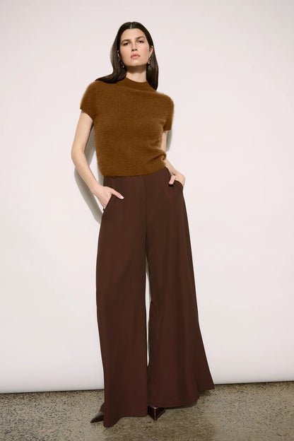 Joseph Ribkoff High-Rise Wide Leg Trousers Mahogany