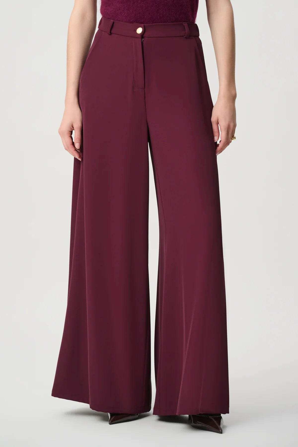 Joseph Ribkoff High-Rise Wide Leg Trousers Elderberry
