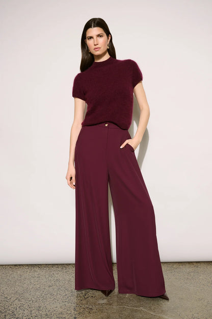Joseph Ribkoff High-Rise Wide Leg Trousers Elderberry