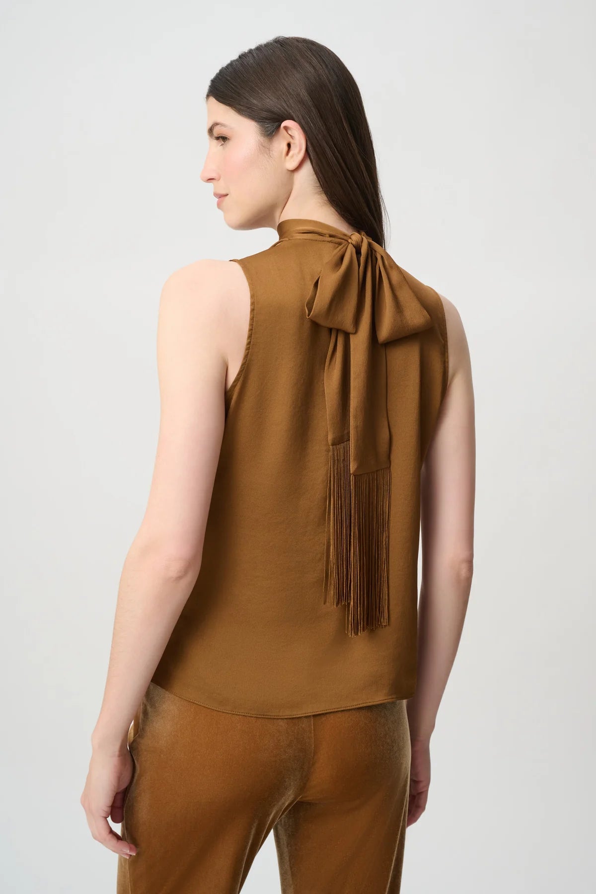 Joseph Ribkoff Back Bow Halter Top Ochre