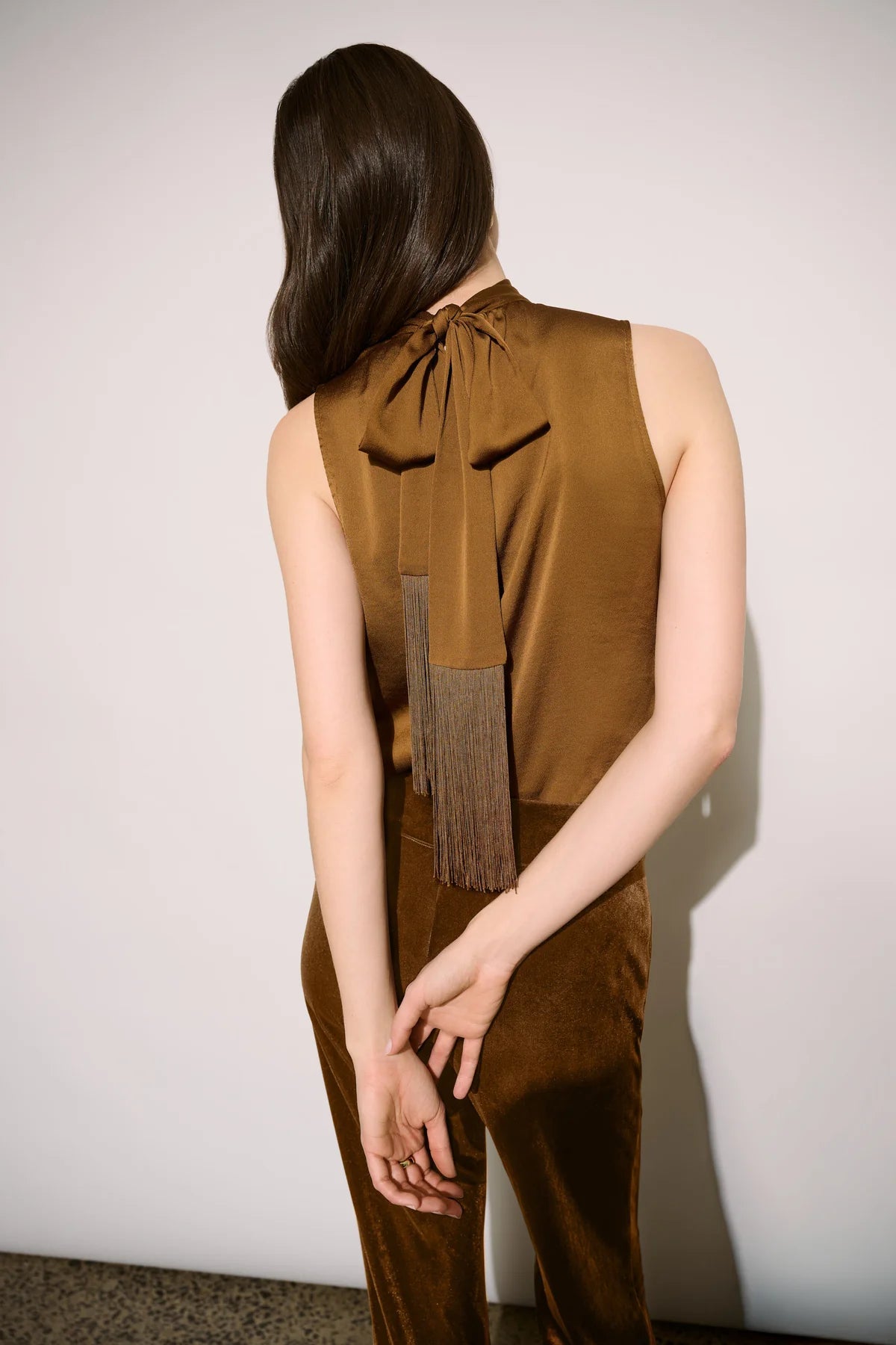 Joseph Ribkoff Back Bow Halter Top Ochre