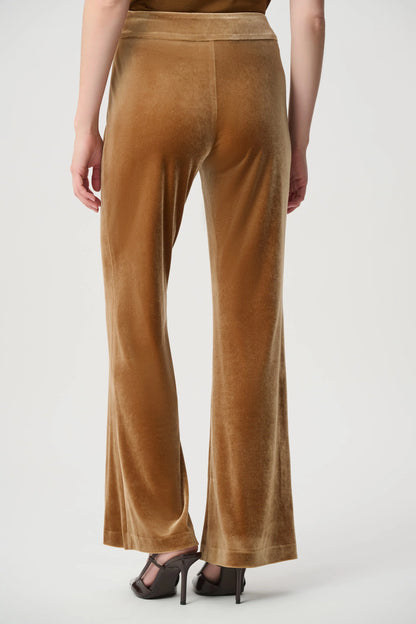 Joseph Ribkoff Velvet Flared Trousers Ochre
