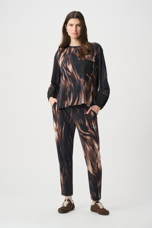 Joseph Ribkoff Animal Print Top Black/Multi