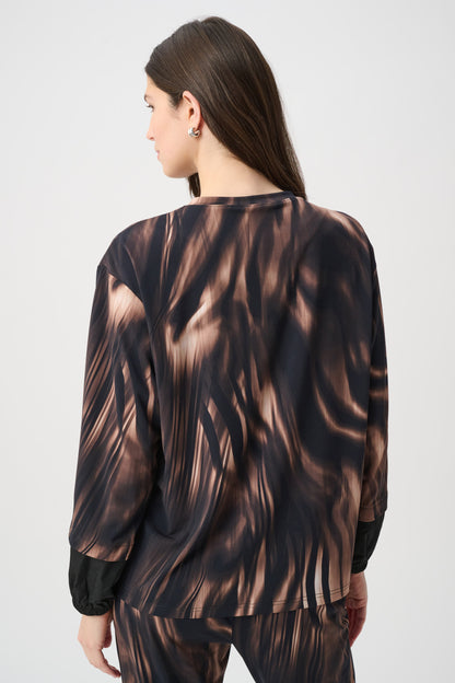 Joseph Ribkoff Animal Print Top Black/Multi