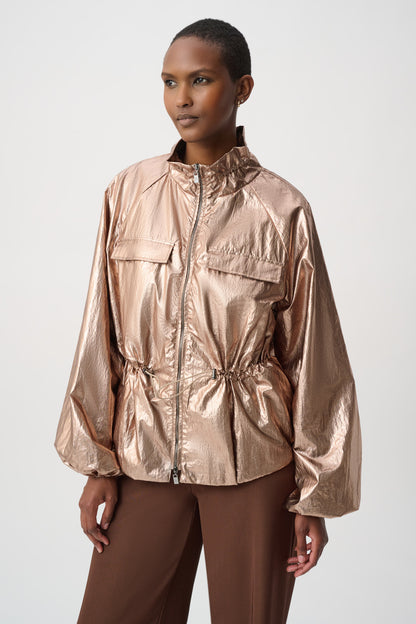 Joseph Ribkoff Metallic Cocoon Jacket Palladium