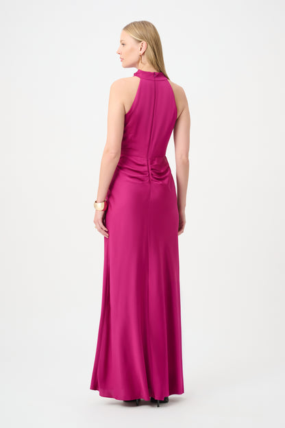 Joseph Ribkoff Halter Neck Gown Deep Magenta