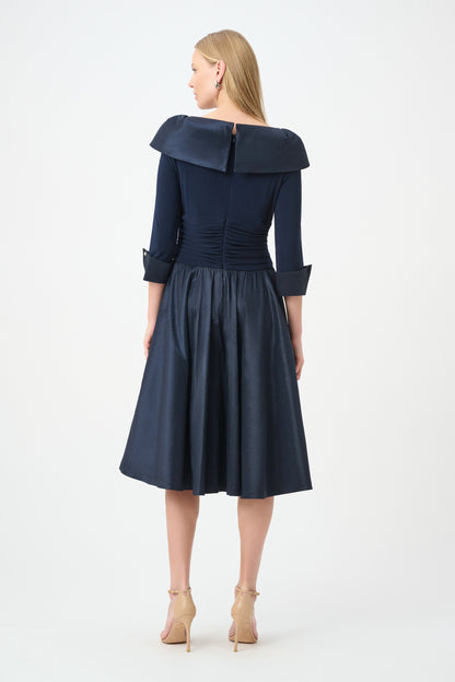 Joseph Ribkoff V-Neck Lapel Dress Midnight Blue
